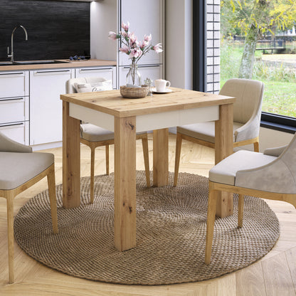Fonte 85 Modern Extending Dining Table - Artisan Oak / Beige
