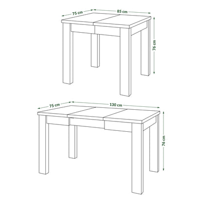 Fonte 85 Modern Extending Dining Table - Artisan Oak / Beige