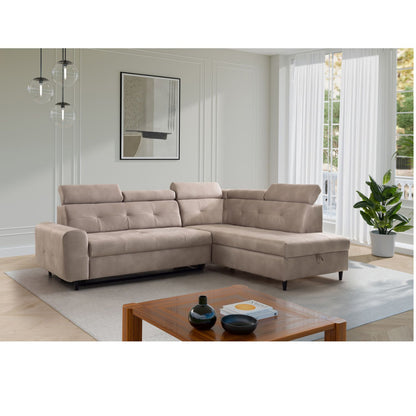 Matras Corner Sofa Bed with Storage- Beige