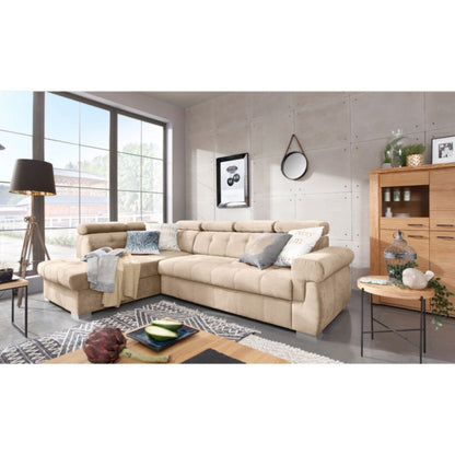 Primo left side corner sofa with storage- Beige