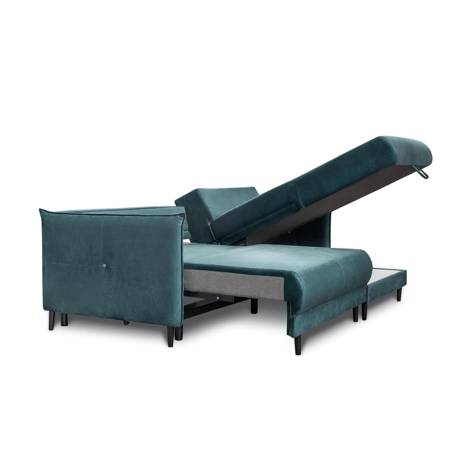 Haiti Corner Sofa Bed with Storage-Green