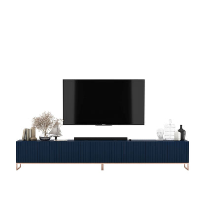Elpis Glamour TV Cabinet Media Unit Extra Long 300 cm - Navy Matt / Copper Frame