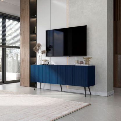 Elpis Glamour TV Cabinet Elegant Media Unit Push-to-Open - Navy Matt