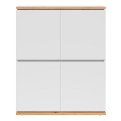 Yodi Cabinet 100cm with 4 Doors - White / Artisan Oak