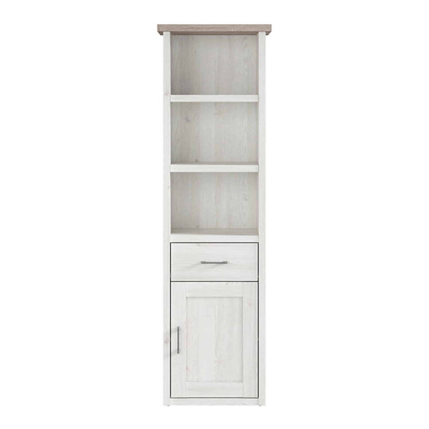 Loca Bookcase 60cm with 1 Door, Drawer and 3 Shelves - Sibiu Larch / Dark Sonoma Oak