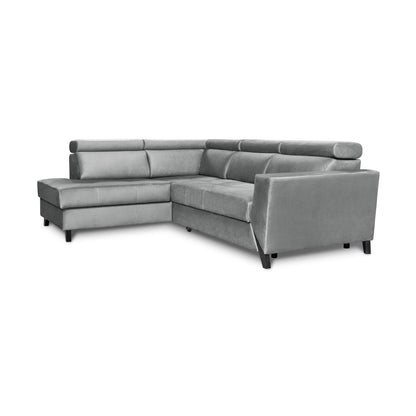 Salsa Corner Sofa Bed with Storage-Grey