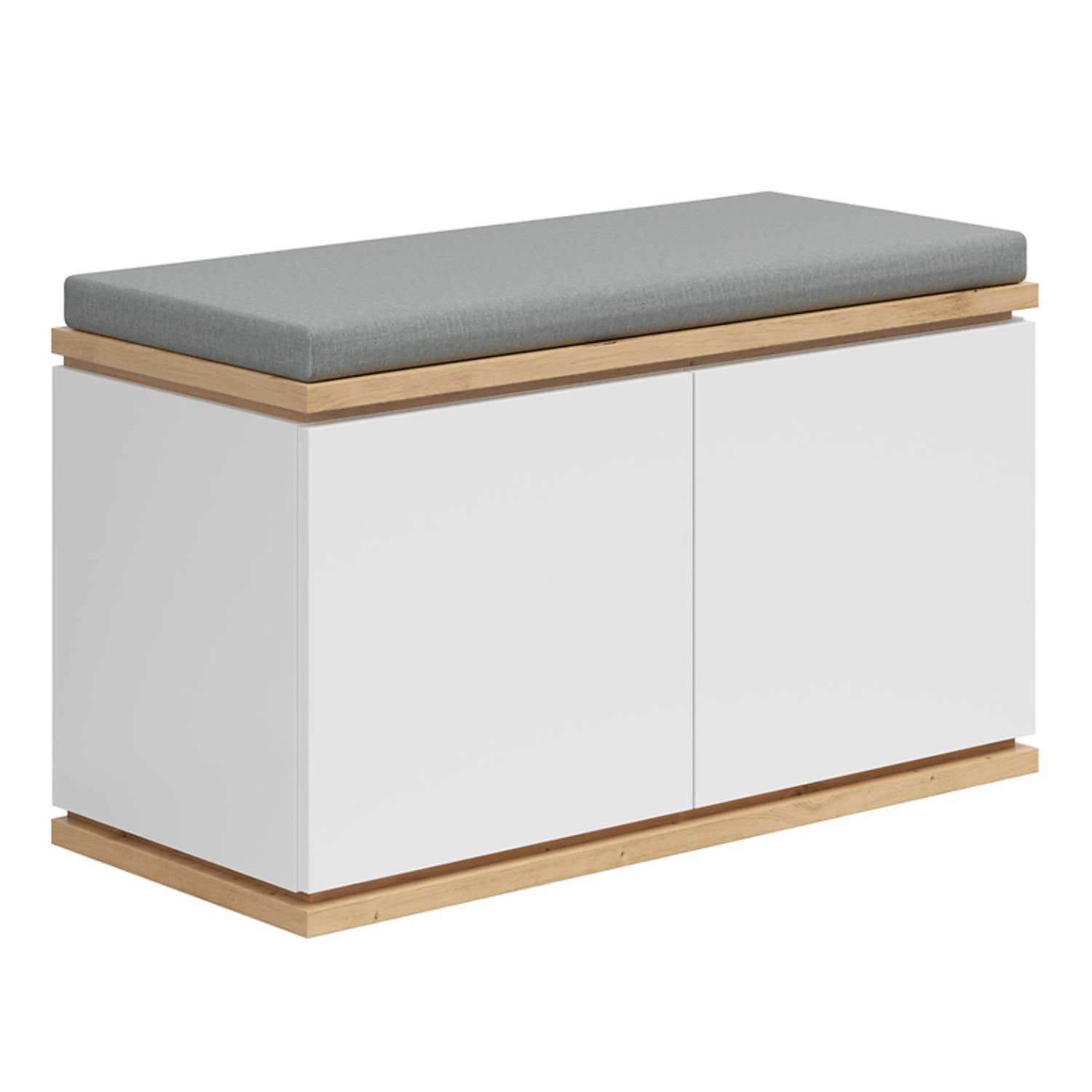 Yodi Shoe Cabinet 85cm with Seat - White / Artisan Oak
