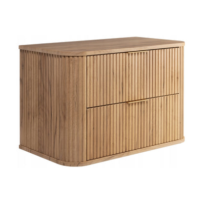 Elegance Glamour Style 2 Drawer Bathroom Wall Cabinet 80cm - Gold Craft Oak