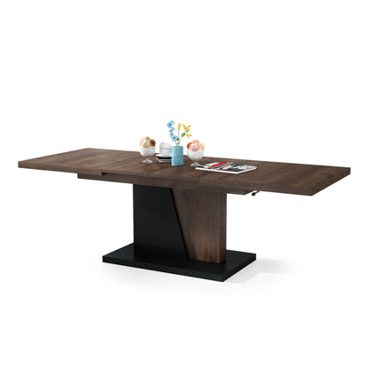 Gala 2 in 1 Extending Coffee / Dining Table - Brown Oak / Black