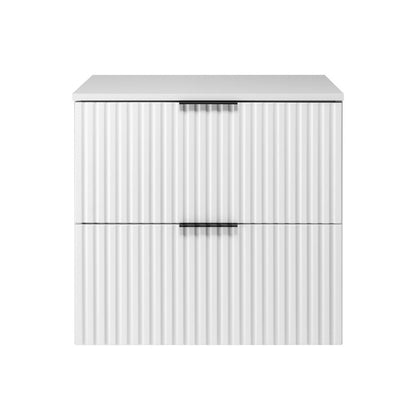 Flow 2 Drawer Bathroom Cabinet Vanity Unit with Worktop 60cm - White