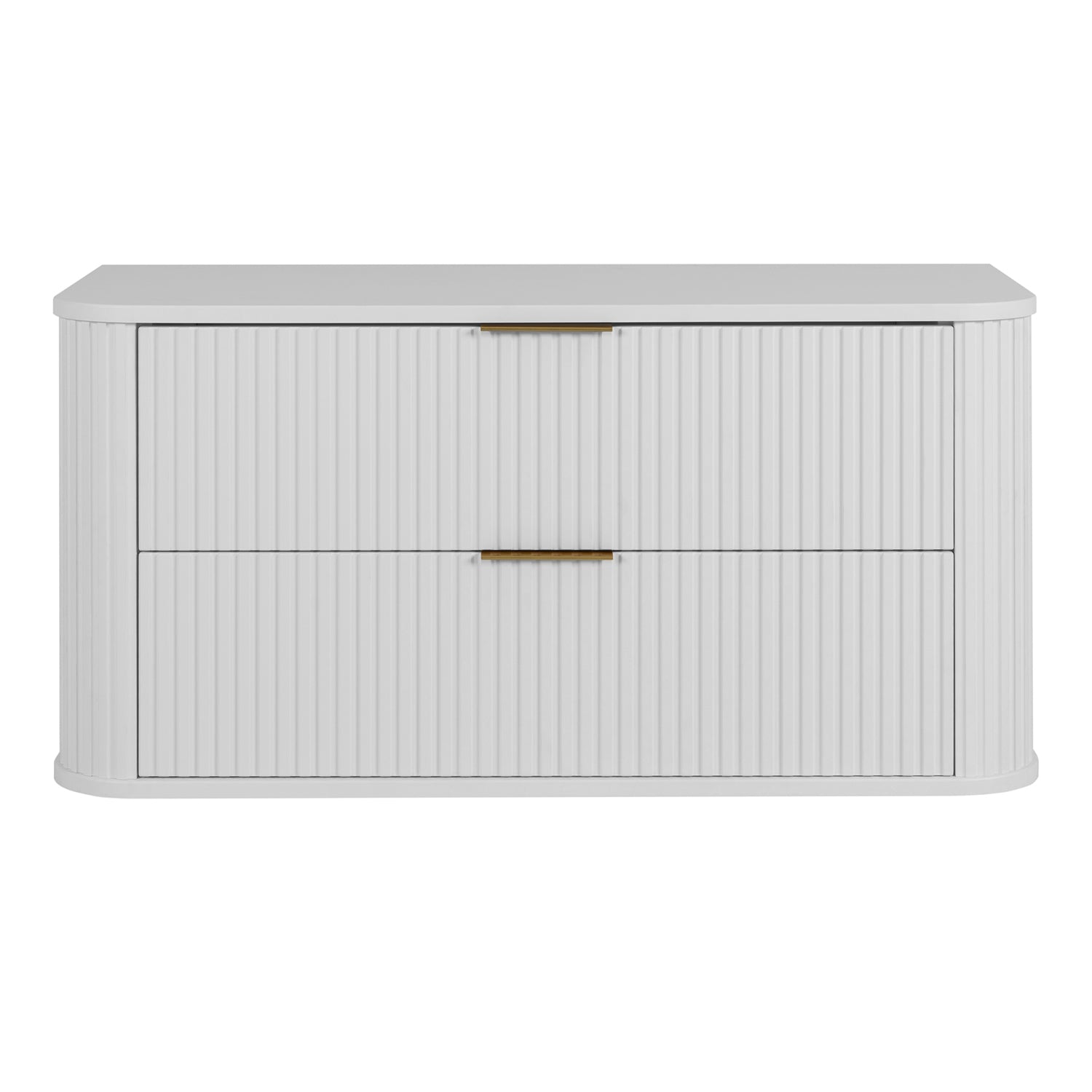 Elegance Glamour Style 2 Drawer Bathroom Wall Cabinet 100cm - White
