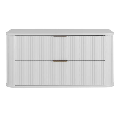 Elegance Glamour Style 2 Drawer Bathroom Wall Cabinet 100cm - White