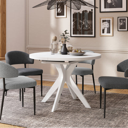 Renzo Extending Modern Dining Table – White Matt