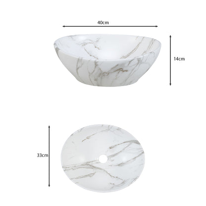 Fija Bathroom Cabinet Vanity 60 cm with Oval Basin - White