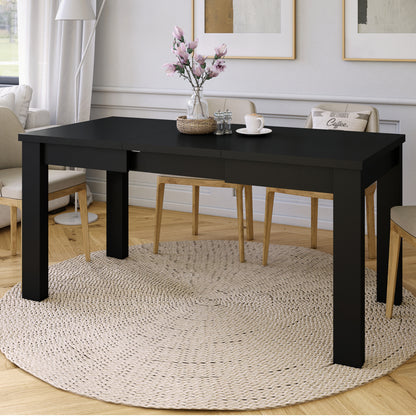 Fonte 110 Modern Extending Dining Table - Black Matt