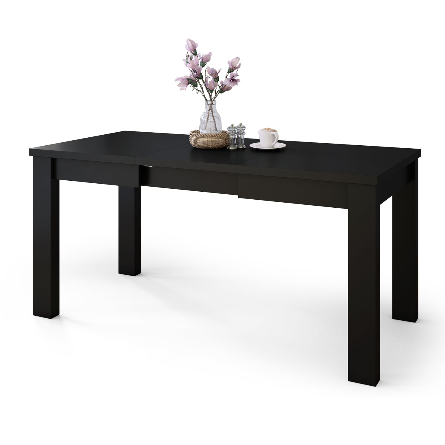 Fonte 110 Modern Extending Dining Table - Black Matt