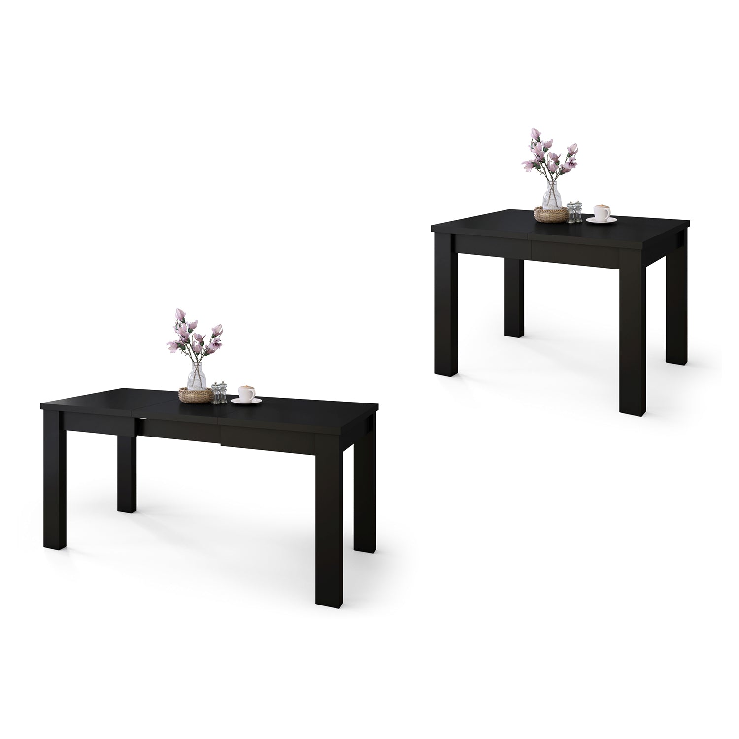 Fonte 110 Modern Extending Dining Table - Black Matt