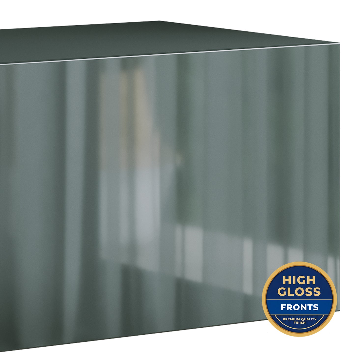 Joyce Wall Mounted TV Unit Modern Plain Gloss Finish 150cm - Black Gloss
