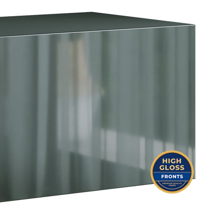 Joyce Wall Mounted TV Unit Modern Plain Gloss Finish 150cm - Black Gloss