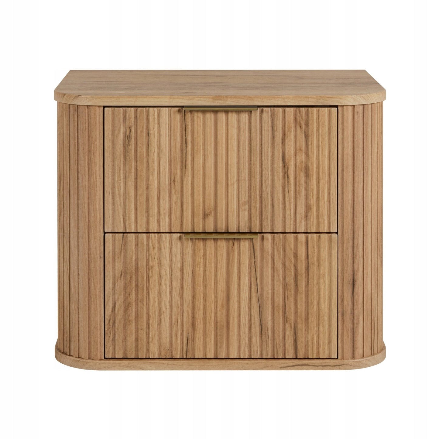 Elegance Glamour Style 2 Drawer Bathroom Wall Vanity Cabinet 60cm - Gold Craft Oak