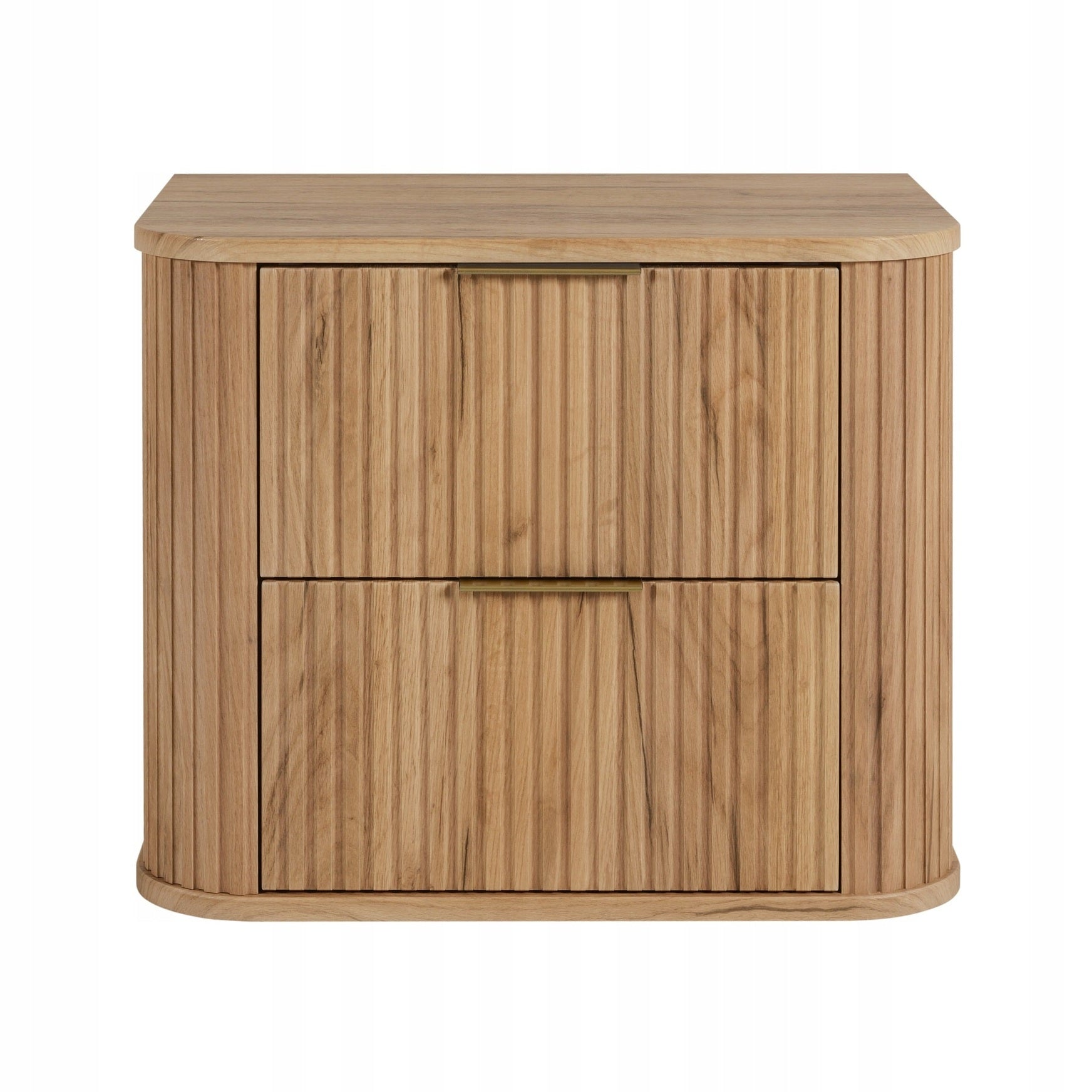 Elegance Glamour Style 2 Drawer Bathroom Wall Vanity Cabinet 60cm - Gold Craft Oak