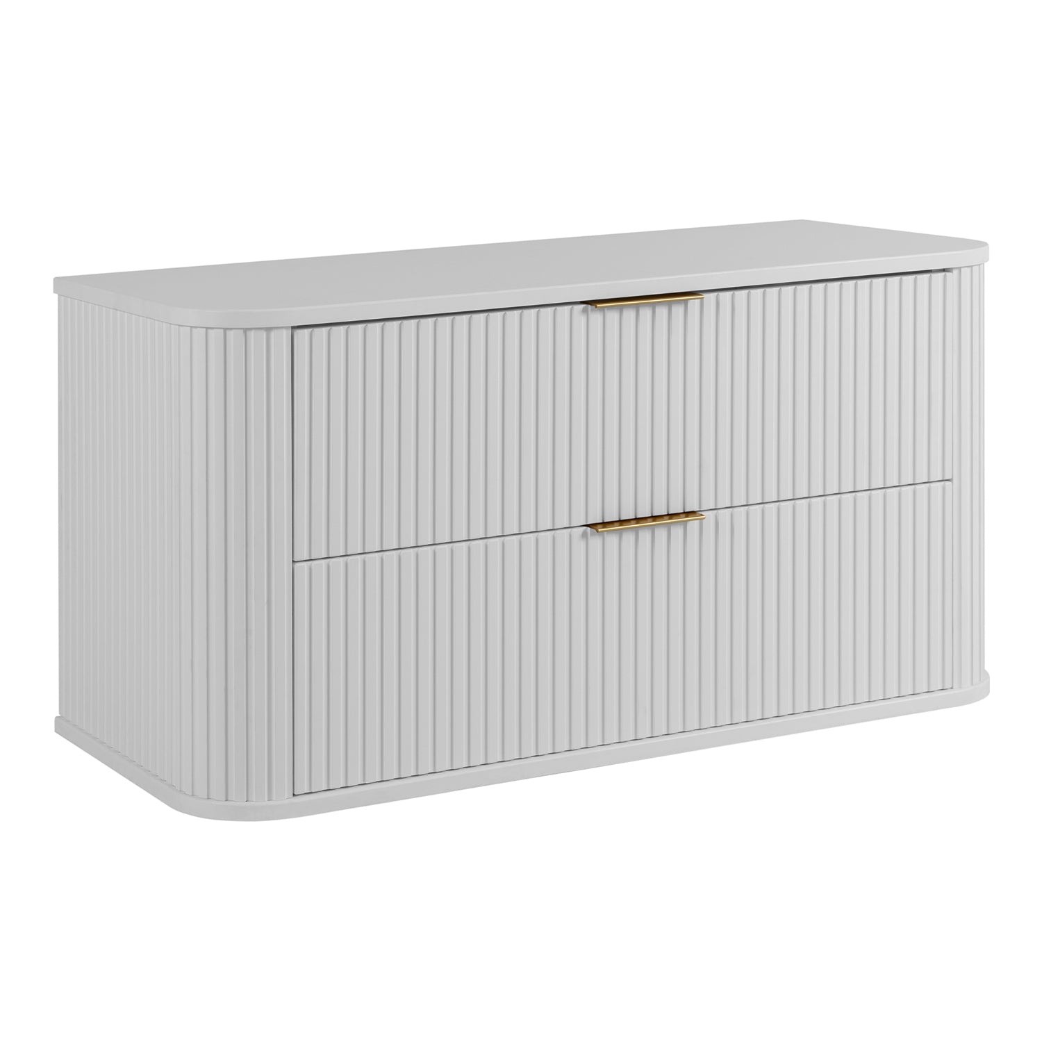 Elegance Glamour Style 2 Drawer Bathroom Wall Cabinet 100cm - White