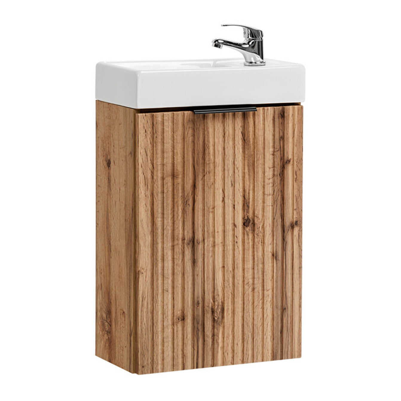 Agis Compact Bathroom Vanity 40cm Cabinet with Basin - Gold Craft Oak