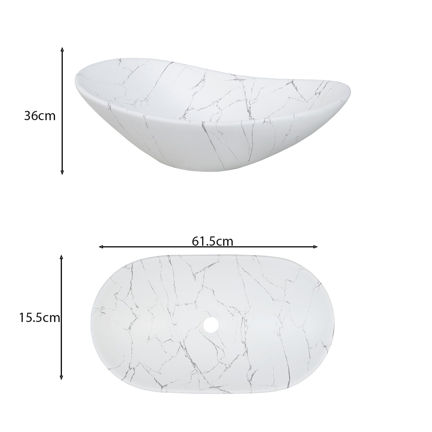 Nordic Bathroom Cabinet 80cm with 2 Drawers and Oval Basin - Cremona Oak