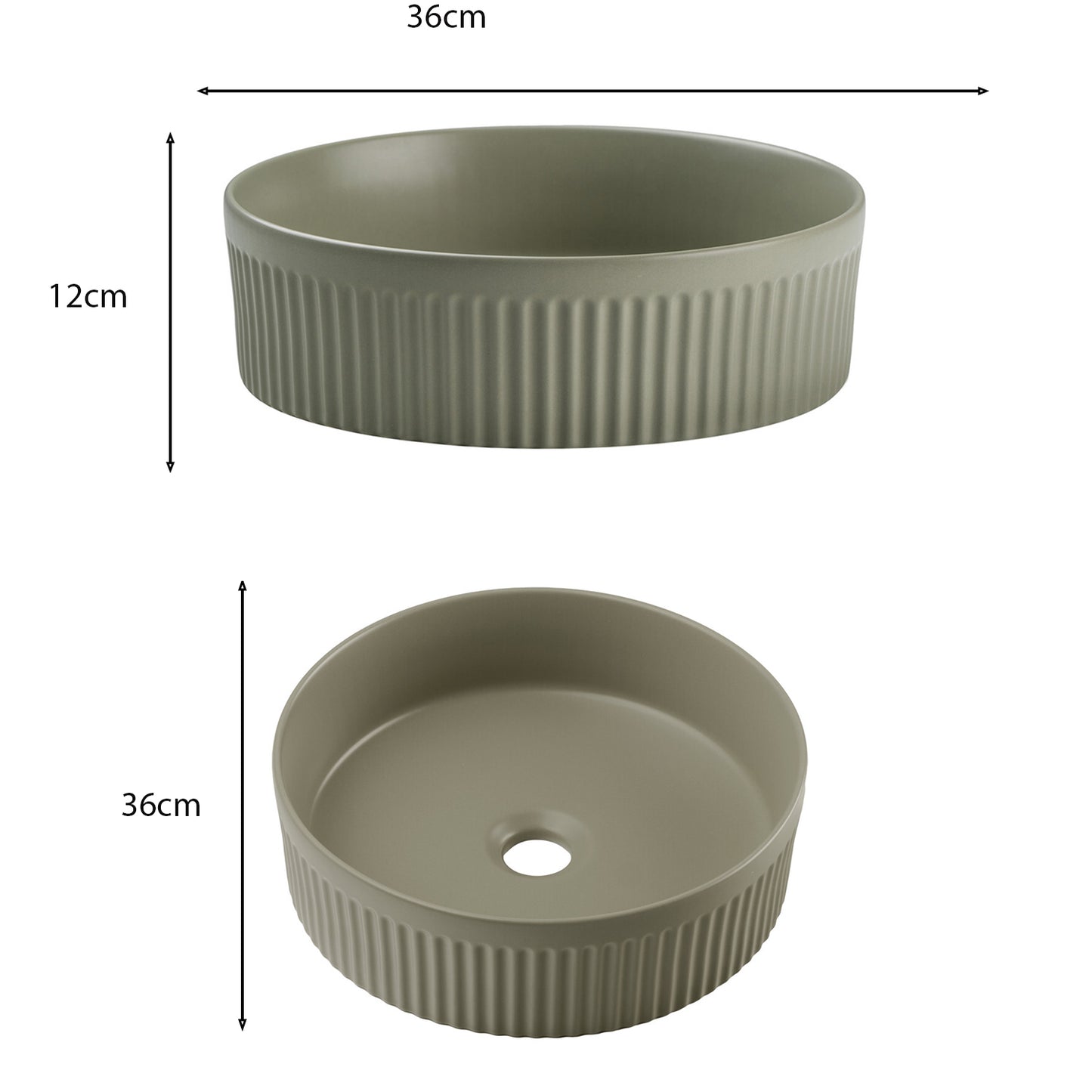 Nordic Bathroom Cabinet 60cm with 2 Drawers and Round Basin - Cremona Oak