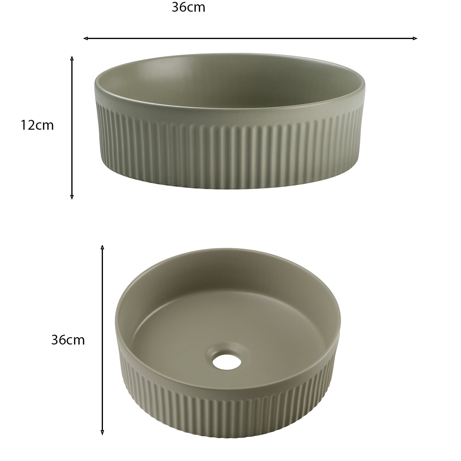 Nordic Bathroom Cabinet 60cm with 2 Drawers and Round Basin - Cremona Oak