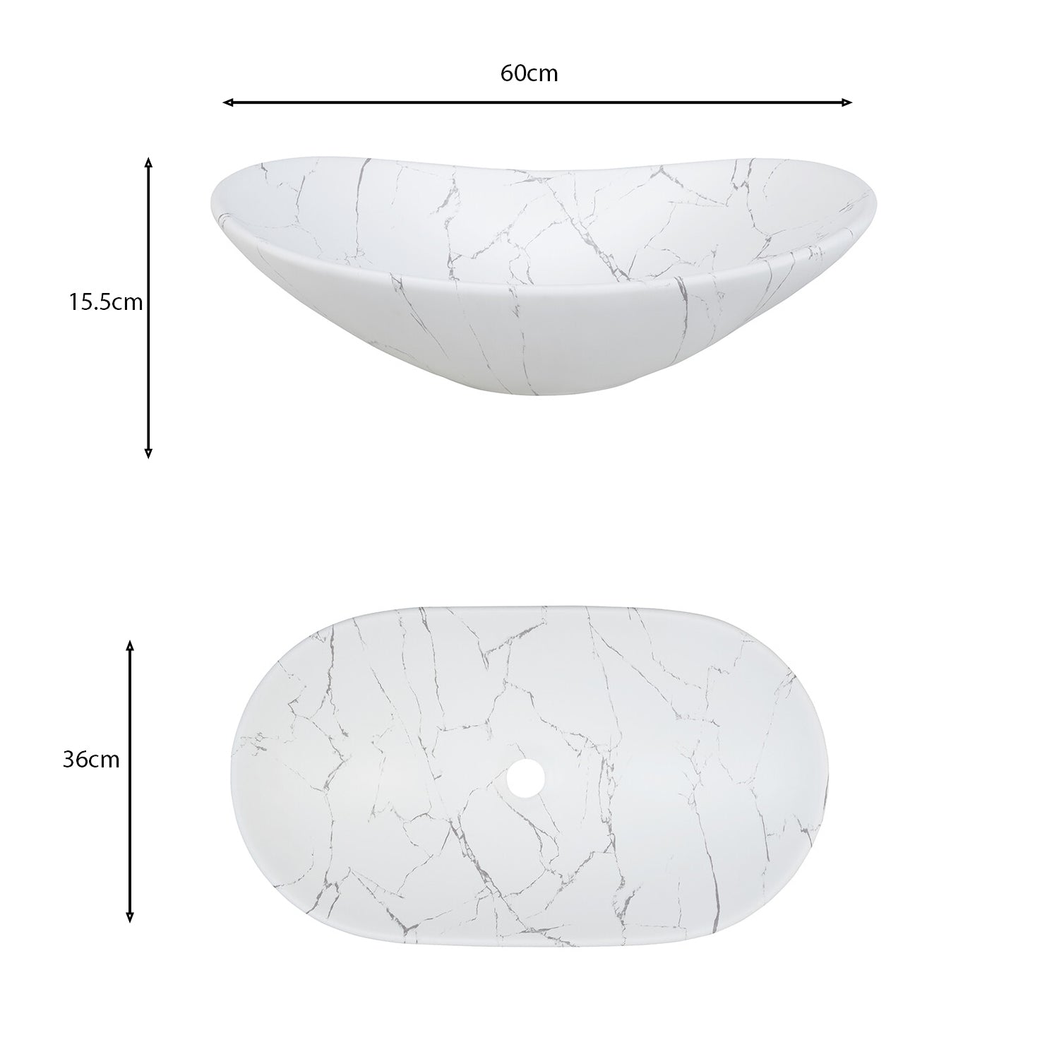 Fija Bathroom Cabinet Vanity Set 80 cm with Oval Basin and Tall Unit - White