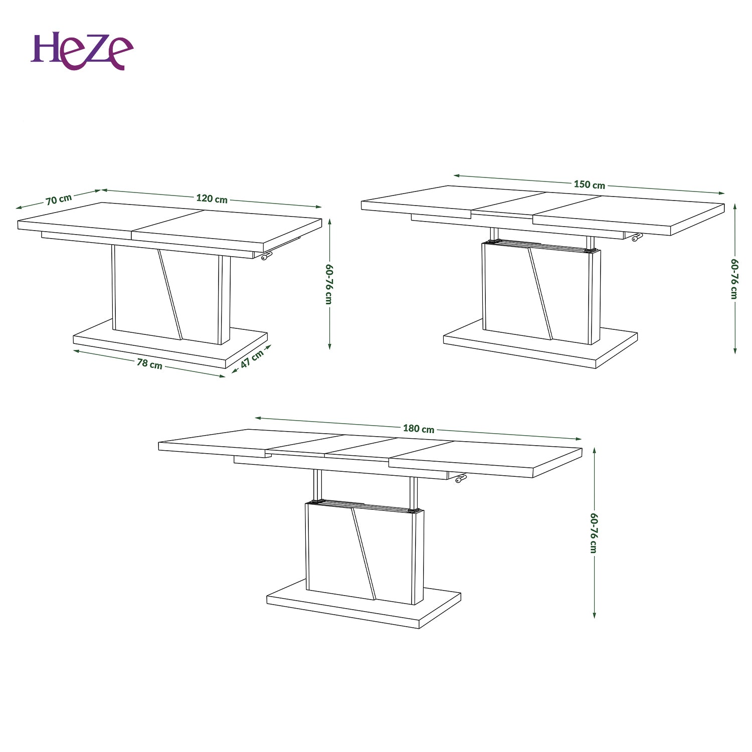 Gala 2 in 1 Extending Coffee / Dining Table - Brown Oak / Black