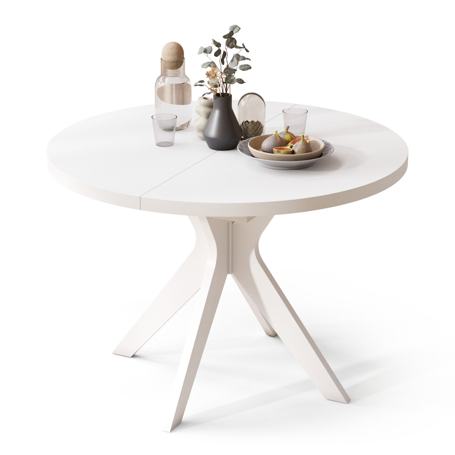 Renzo Extending Modern Dining Table – White Matt