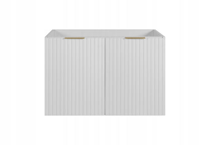 Flow Wall-Mounted 2 Door Bathroom Vanity Cabinet with Basin 80cm - White