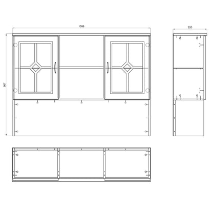 Provenza 3 Door Sideboard with Drawers and Topper Display Unit Rustic Style