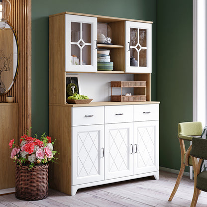 Provenza 3 Door Sideboard with Drawers and Topper Display Unit Rustic Style