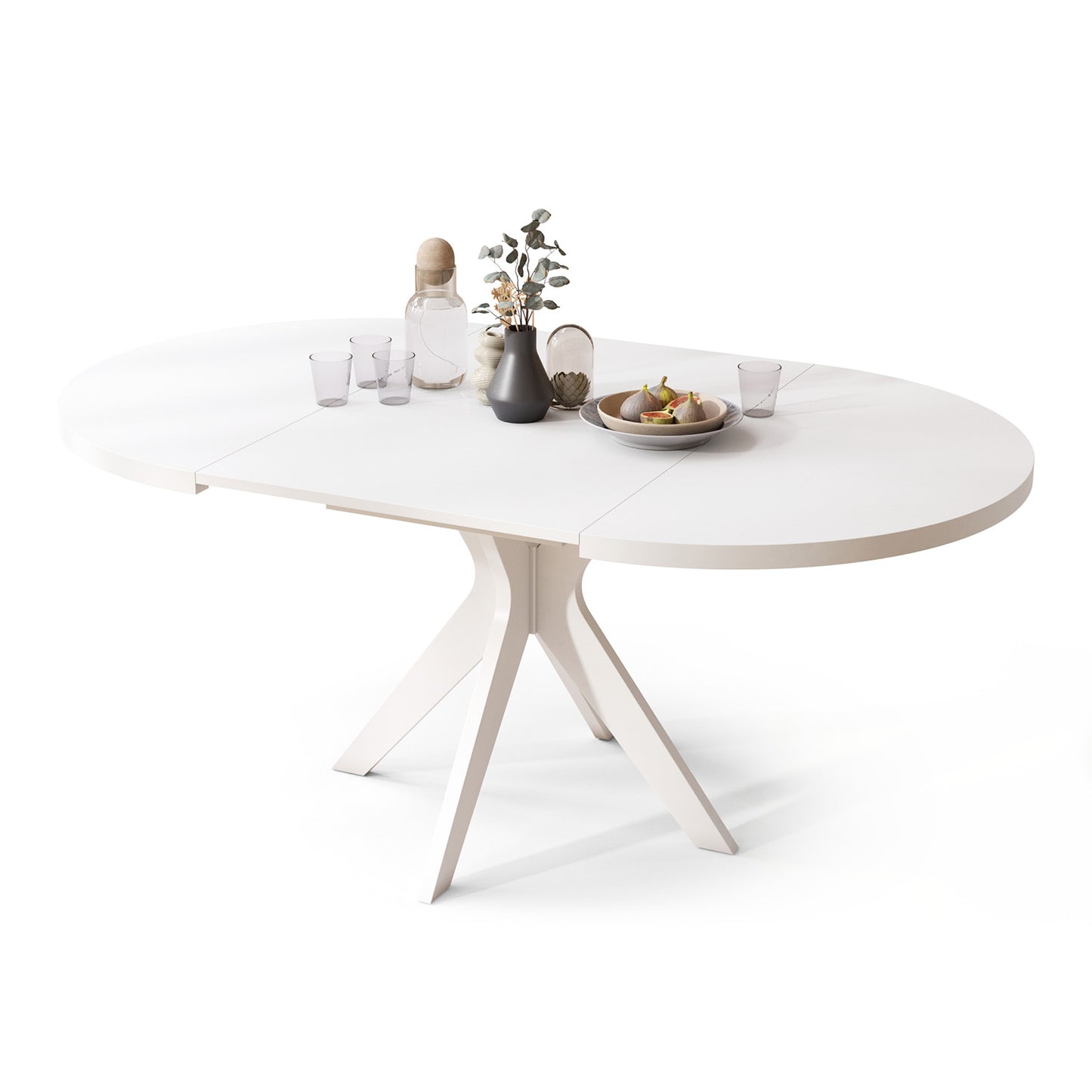 Renzo Extending Modern Dining Table – White Matt