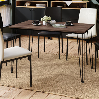 Hairpin S-120 Modern Dining Table - Brown Oak