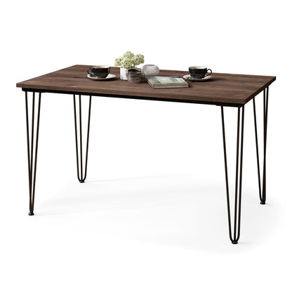Hairpin S-120 Modern Dining Table - Brown Oak
