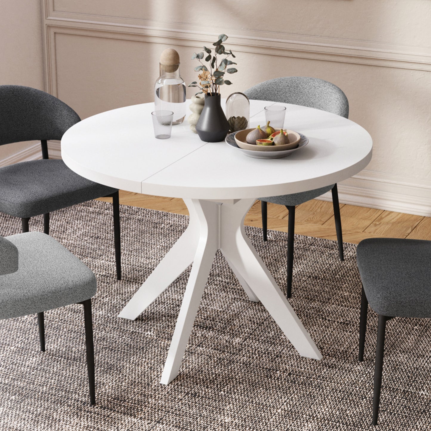 Renzo Extending Modern Dining Table – White Matt