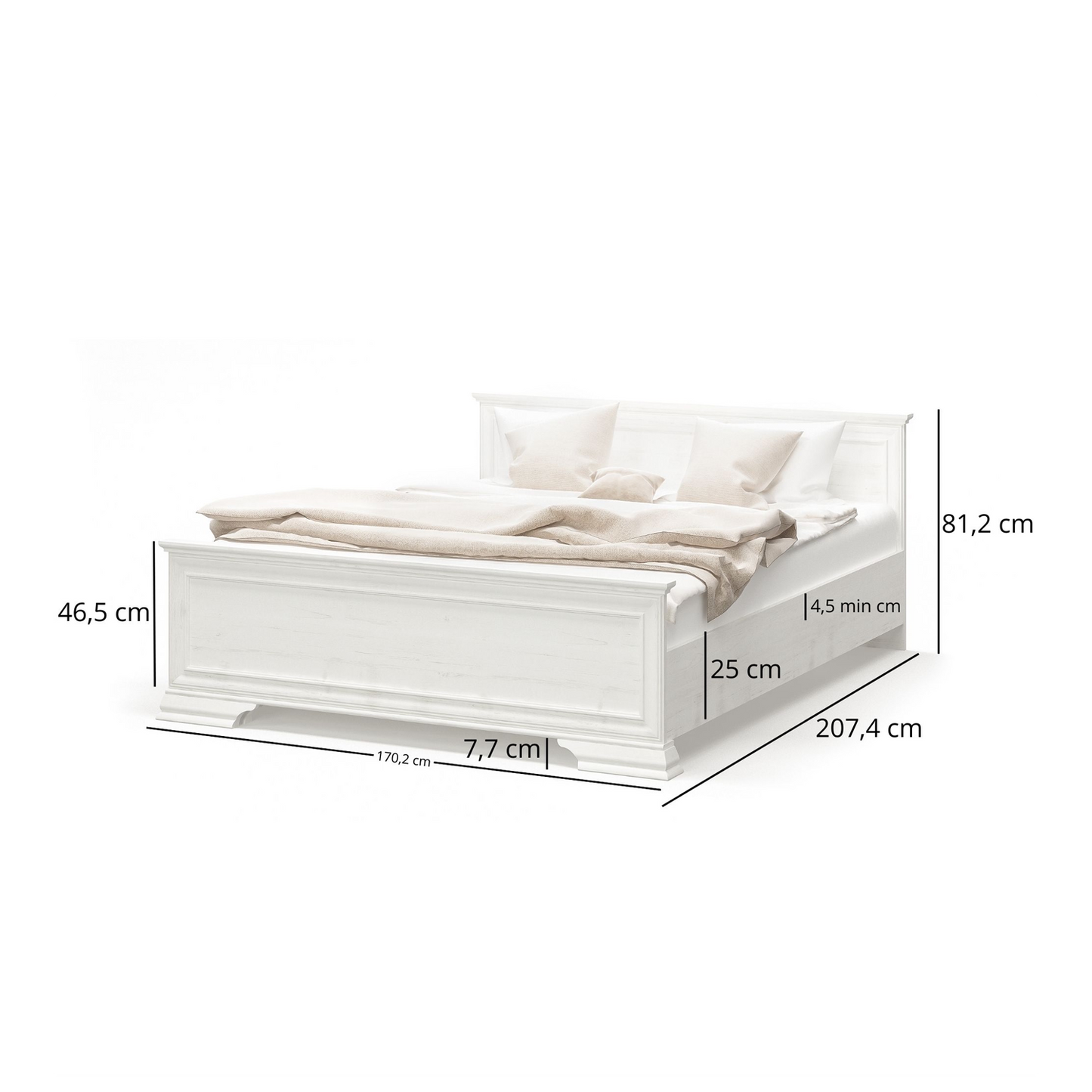 Irys 160 Bed Elegant Classic Design - Anderson Pine