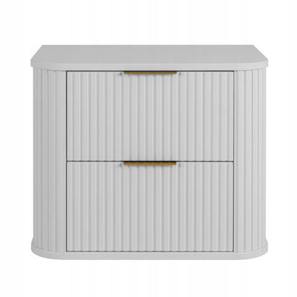 Elegance Glamour Style 2 Drawer Bathroom Wall Vanity Cabinet 60cm - White