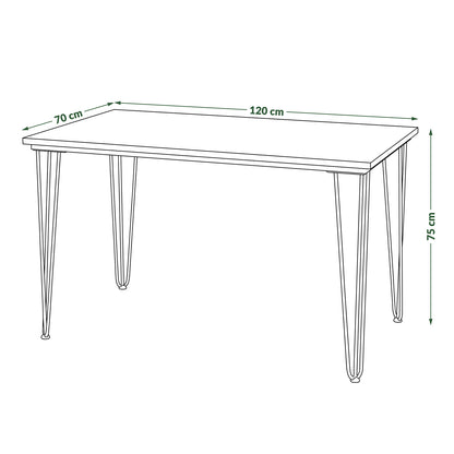 Hairpin S-120 Modern Dining Table - Brown Oak