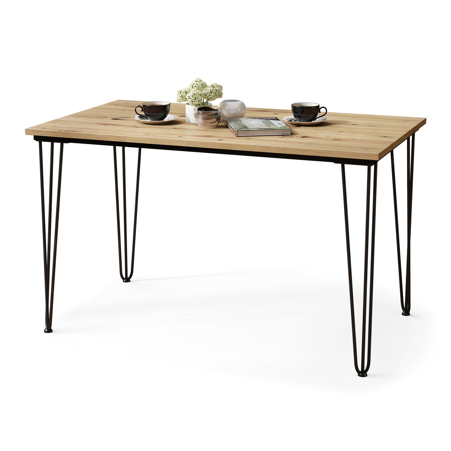 Hairpin S-120 Modern Dining Table - Artisan Oak