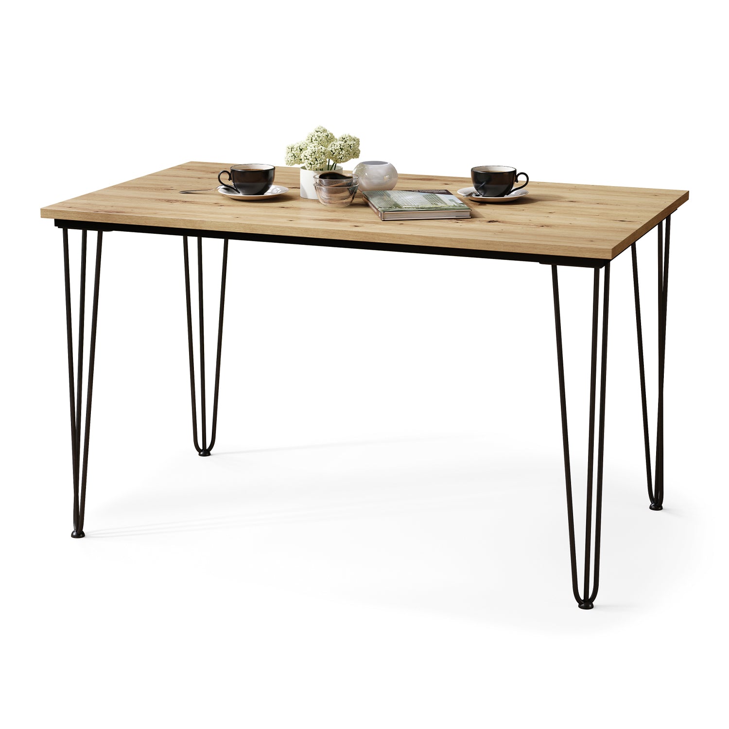 Hairpin S-120 Modern Dining Table - Artisan Oak