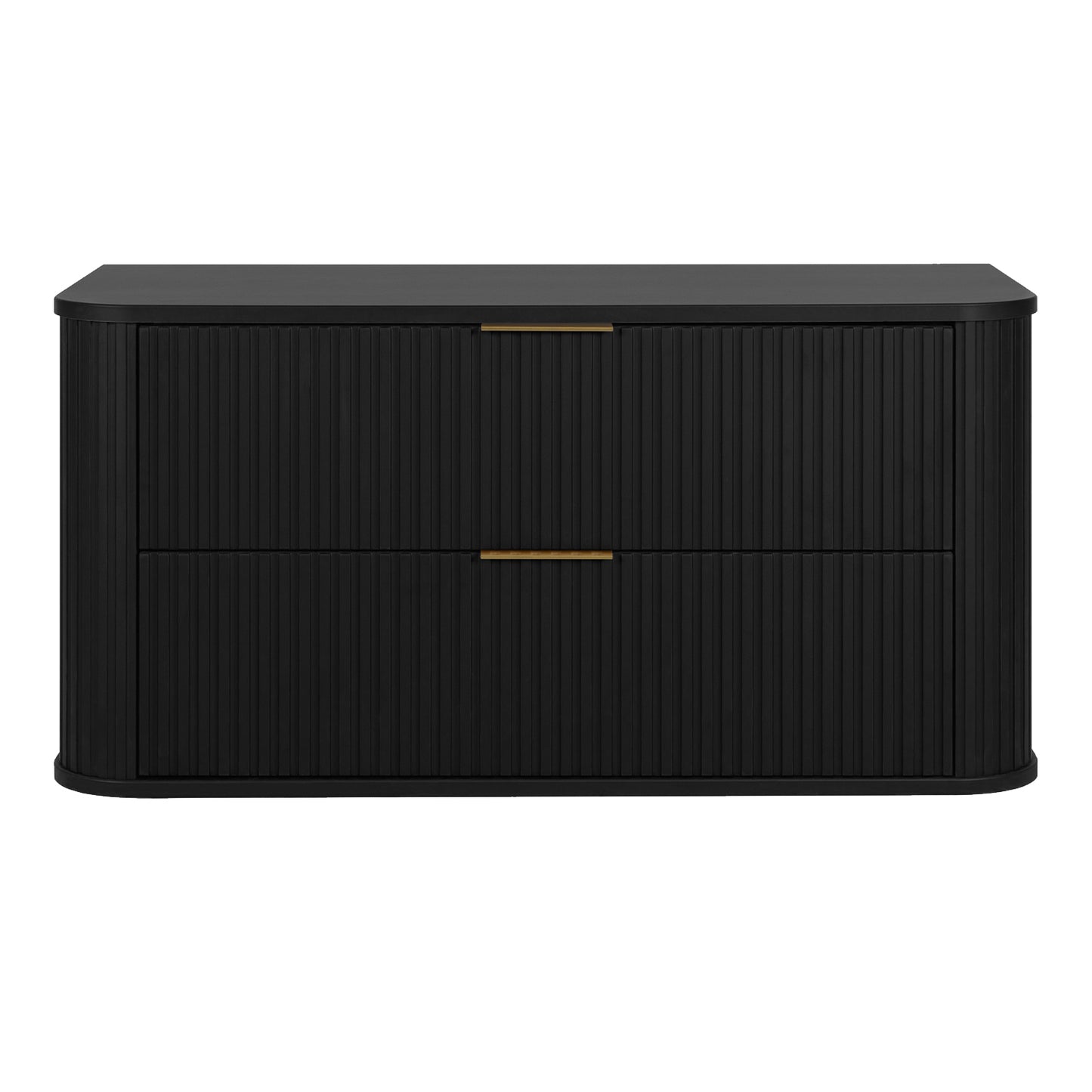 Elegance Glamour Style 2 Drawer Bathroom Wall Cabinet 100cm - Black