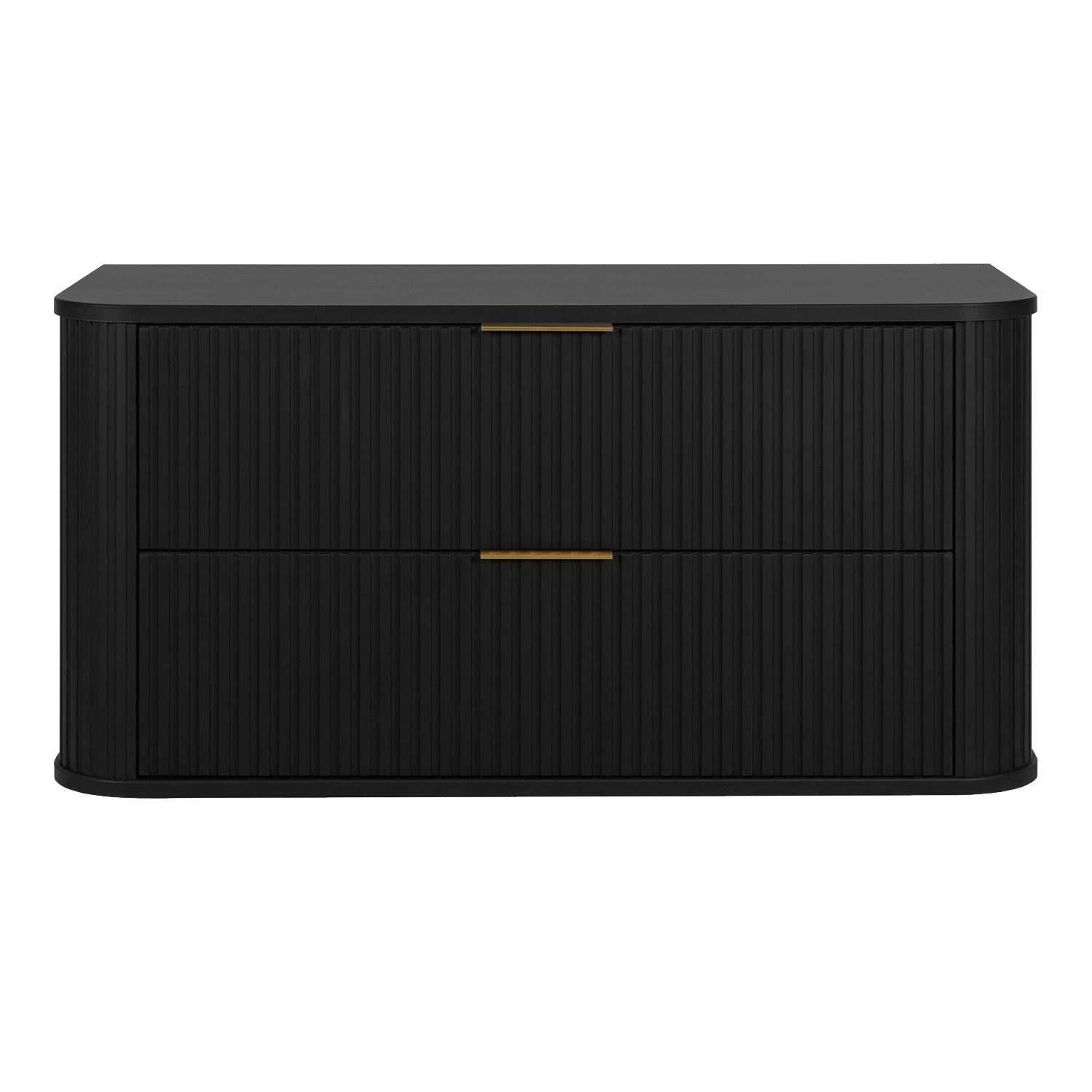 Elegance Glamour Style 2 Drawer Bathroom Wall Cabinet 100cm - Black