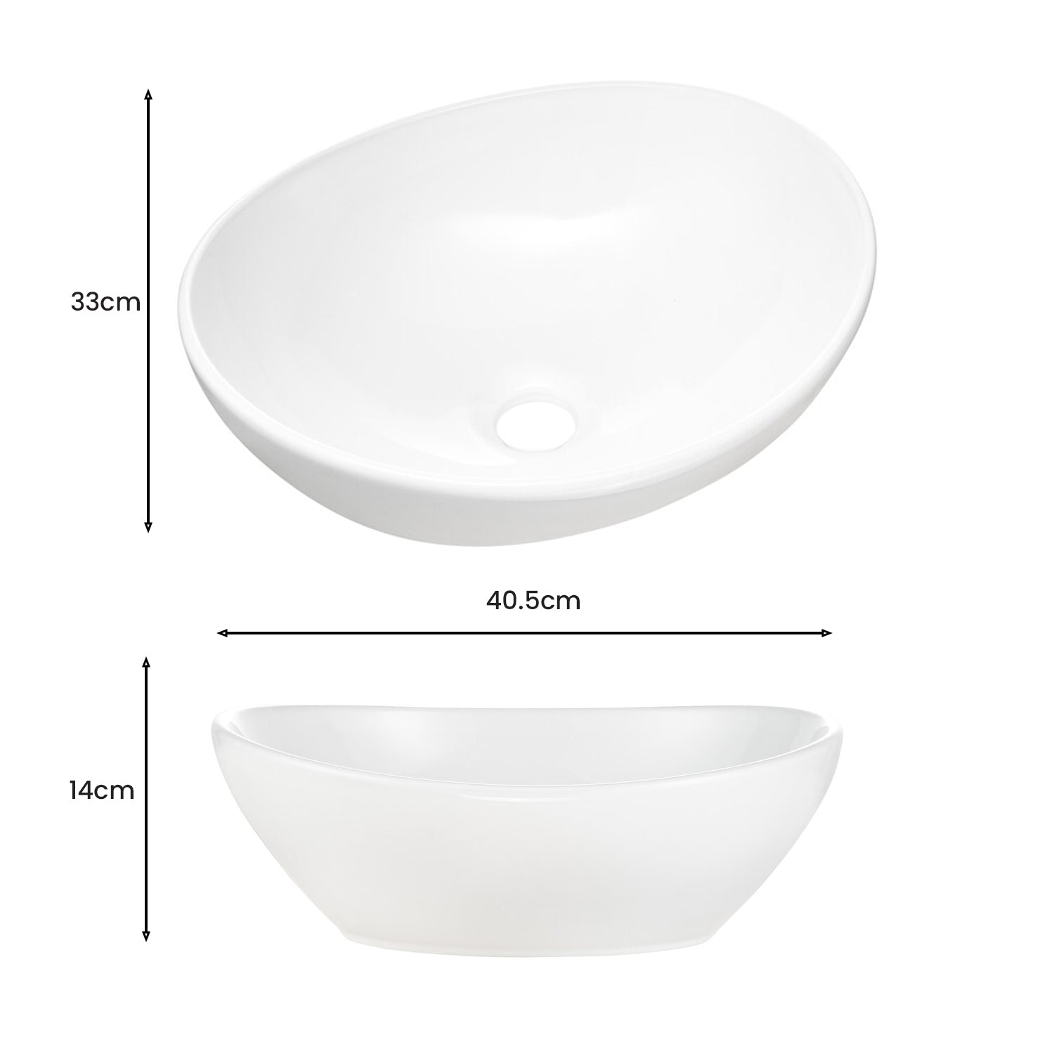 Viva 80cm Bathroom Cabinet with Oval Basin - Cashmere