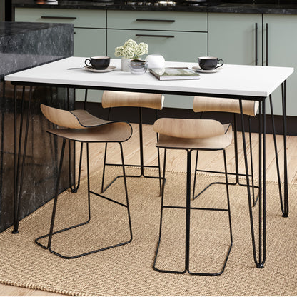Hairpin S-120 Modern Dining Table - White Matt