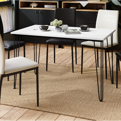Hairpin S-120 Modern Dining Table - White Matt